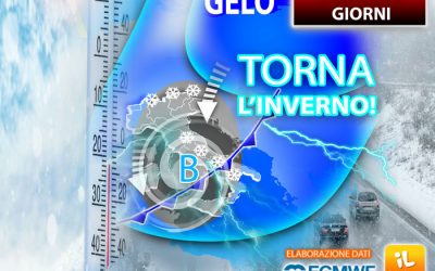 Da domani torna l’inverno, piogge forti e neve in pianura